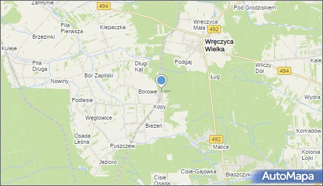 mapa Wręczyca, Wręczyca gmina Wręczyca Wielka na mapie Targeo